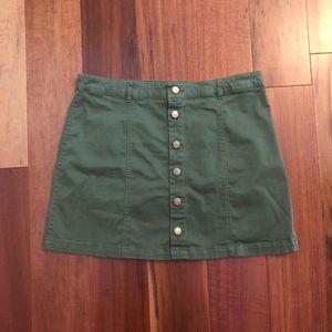 High waisted button up skirt